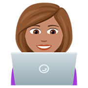 👩🏽‍💻 Emoji Tecnóloga: Pele Morena na JoyPixels 7.0.