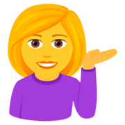 💁‍♀️ Emoji Mulher Com A Palma Virada Para Cima na JoyPixels 7.0.