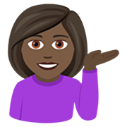 💁🏿‍♀️ Emoji Mulher Com A Palma Virada Para Cima: Pele Escura na JoyPixels 7.0.