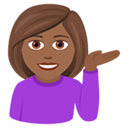 💁🏾‍♀️ Emoji Mulher Com A Palma Virada Para Cima: Pele Morena Escura na JoyPixels 7.0.