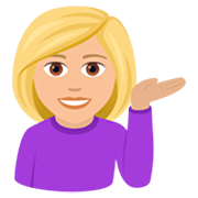 💁🏼‍♀️ Emoji Mulher Com A Palma Virada Para Cima: Pele Morena Clara na JoyPixels 7.0.