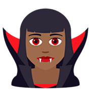 🧛🏾‍♀️ Emoji Mulher Vampira: Pele Morena Escura na JoyPixels 7.0.