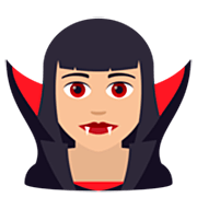 🧛🏼‍♀️ Emoji Mulher Vampira: Pele Morena Clara na JoyPixels 7.0.