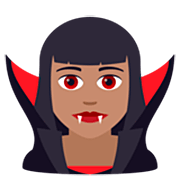 🧛🏽‍♀️ Emoji weiblicher Vampir: mittlere Hautfarbe JoyPixels 7.0.