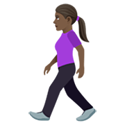 Emoji 🚶🏿‍♀️ Donna Che Cammina: Carnagione Scura su JoyPixels 7.0.