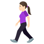 🚶🏻‍♀️ Emoji Mulher Andando: Pele Clara na JoyPixels 7.0.