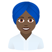 👳🏿‍♀️ Emoji Mulher Com Turbante: Pele Escura na JoyPixels 7.0.