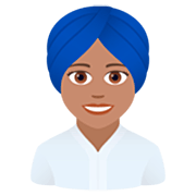 👳🏽‍♀️ Emoji Mulher Com Turbante: Pele Morena na JoyPixels 7.0.