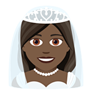 Emoji 👰🏿‍♀️ Donna con il velo: Carnagione Scura su JoyPixels 7.0.