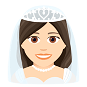 👰🏻‍♀️ Emoji Frau in einem Schleier: helle Hautfarbe JoyPixels 7.0.