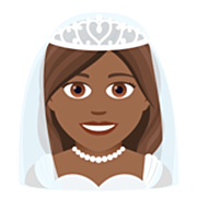 👰🏾‍♀️ Emoji Mulher de véu: Pele Morena Escura na JoyPixels 7.0.