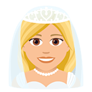 👰🏼‍♀️ Emoji Frau in einem Schleier: mittelhelle Hautfarbe JoyPixels 7.0.