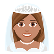 👰🏽‍♀️ Emoji Frau in einem Schleier: mittlere Hautfarbe JoyPixels 7.0.