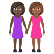 👩🏿‍🤝‍👩🏾 Emoji Duas Mulheres De Mãos Dadas: Pele Escura E Pele Morena Escura na JoyPixels 7.0.