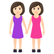 👭🏻 Emoji Mujeres De La Mano: Tono De Piel Claro en JoyPixels 7.0.