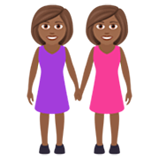 👭🏾 Emoji Duas Mulheres De Mãos Dadas: Pele Morena Escura na JoyPixels 7.0.