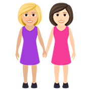 👩🏼‍🤝‍👩🏻 Emoji Mujeres De La Mano: Tono De Piel Claro Medio Y Tono De Piel Claro en JoyPixels 7.0.