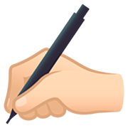 ✍🏻 Emoji Mano Escribiendo: Tono De Piel Claro en JoyPixels 7.0.