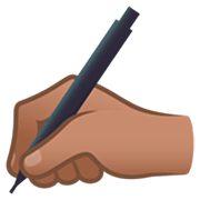 ✍🏽 Emoji Escrevendo à Mão: Pele Morena na JoyPixels 7.0.