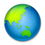 Émoji 🌏 Globe Tourné Sur L’Asie Et L’Australie sur LG G3.