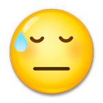 Emoji 😓 Faccina Sudata su LG G3.