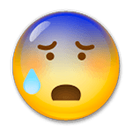 Emoji 😰 Faccina Blu Sudata su LG G3.