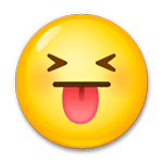 😝 Emoji Gesicht mit herausgestreckter Zunge und zusammengekniffenen Augen LG G3.