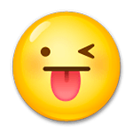 Emoji 😜 Faccina Che Fa L’occhiolino E Mostra La Lingua su LG G3.