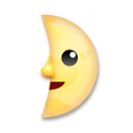 🌛 Emoji Luna De Cuarto Creciente Con Cara en LG G3.