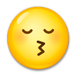 Emoji 😚 Faccina Che Bacia Con Occhi Chiusi su LG G3.