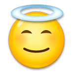 Emoji 😇 Faccina Con Sorriso E Aureola su LG G3.