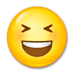 Emoji 😆 Sorriso A Bocca Aperta Con Occhi Chiusi su LG G3.