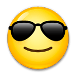 Emoji 😎 Faccina Con Sorriso E Occhiali Da Sole su LG G3.