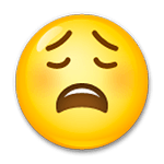 Emoji 😩 Faccina Esausta su LG G3.