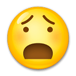 😧 Emoji Rosto Angustiado na LG G4.
