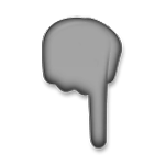 Emoji 🖣 Indicatore nero rivolto verso il basso, vista posteriore su LG G4.