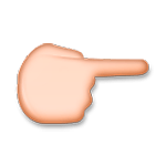 🖝 Emoji Indicador negro apuntando a la derecha, vista posterior en LG G4.