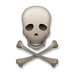 Émoji 🕱 Crâne et os croisés noirs sur LG G4.