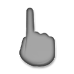 🖢 Emoji Indicador negro apuntando hacia arriba, vista posterior en LG G4.