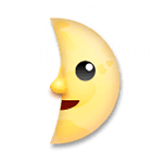 Emoji 🌛 Faccina Primo Quarto Di Luna su LG G4.