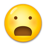 😦 Emoji Rosto Franzido Com Boca Aberta na LG G4.