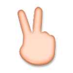 🖔 Emoji Gesto de victoria con los dedos en «V»  (con la palma hacia afuera) en LG G4.