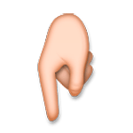 🖟 Emoji Mão branca apontando para baixo  na LG G4.