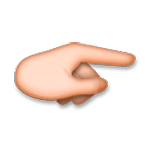 Émoji 🖙 Main blanche avec index pointant à droite sur LG G4.