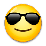 Emoji 😎 Faccina Con Sorriso E Occhiali Da Sole su LG G4.