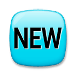 🆕 Emoji Wort „New“ in blauem Quadrat LG G4.