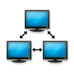 🖧 Emoji Três computadores em rede  na LG G4.
