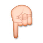 🖗 Emoji Índice de mano izquierda apuntando hacia abajo blanco en LG G4.