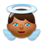 👼🏾 Emoji Bebé ángel: Tono De Piel Oscuro Medio en LG G5.