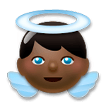 👼🏿 Emoji Bebé ángel: Tono De Piel Oscuro en LG G5.